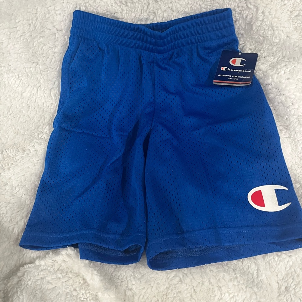 Champion Boys Hertiage Script Mesh Short-Blue- boys‎ small